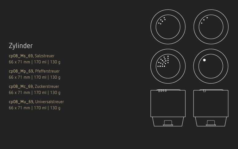 Zylinder Salzstreuer